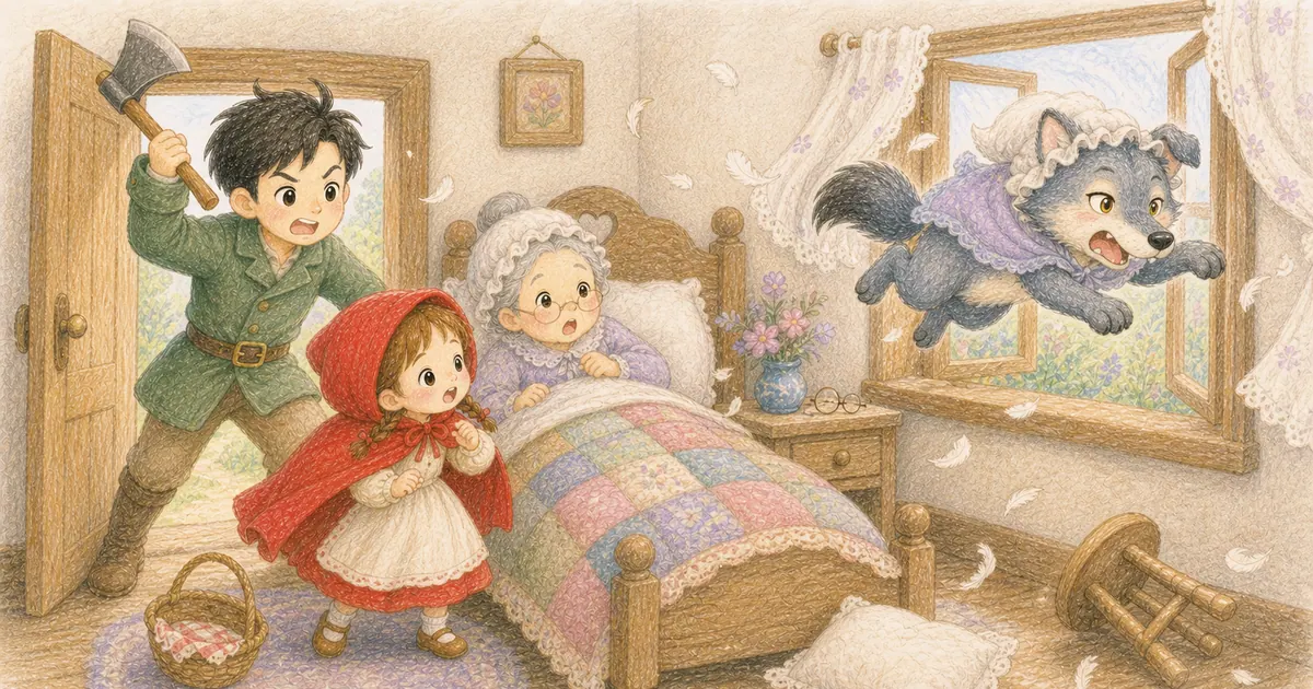 小紅帽插畫：第 5 段