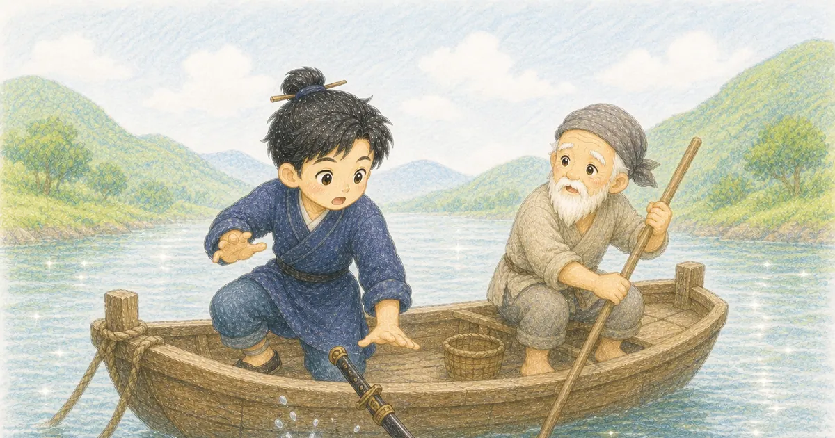 刻舟求劍插畫：第 2 段