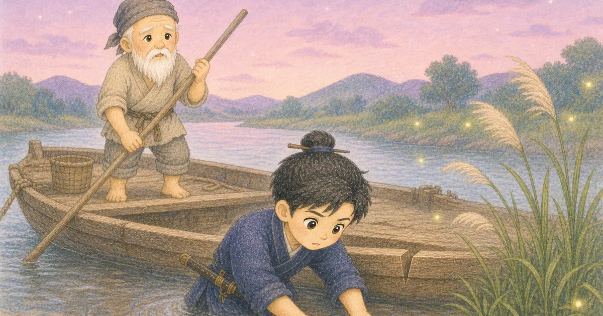 刻舟求劍插畫：第 5 段