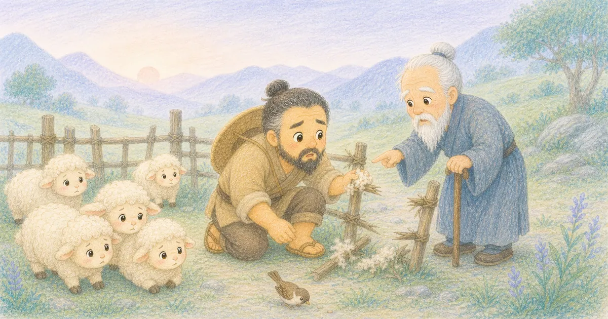 亡羊補牢插畫:第 3 段