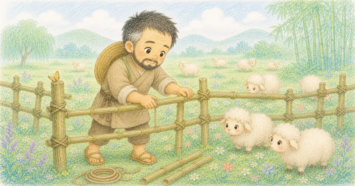 亡羊補牢插畫:第 6 段