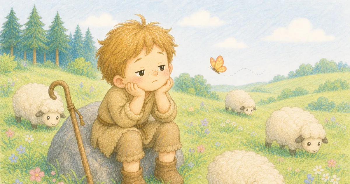 放羊的孩子插畫:第 1 段