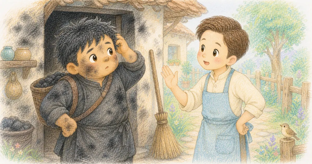 燒炭人與漂布匠插畫：第 5 段