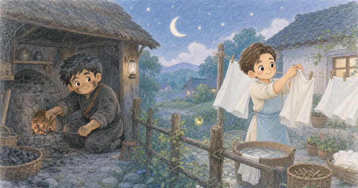 燒炭人與漂布匠插畫：第 7 段