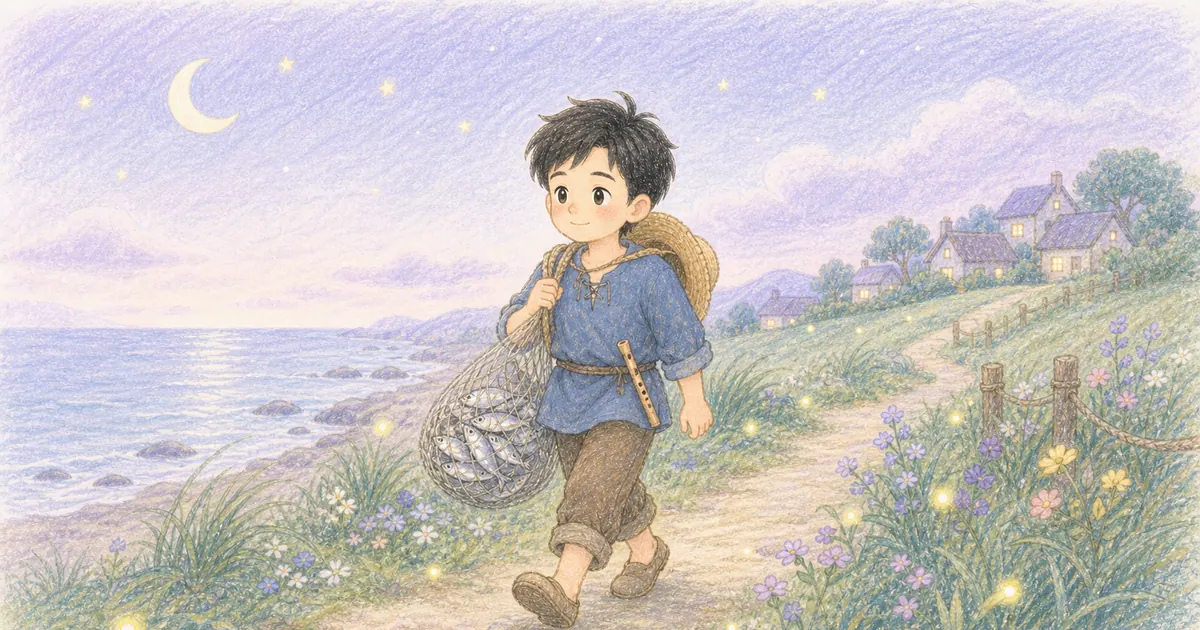 吹笛的漁夫插畫：第 7 段