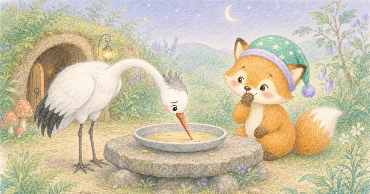 狐狸與鶴插畫：第 3 段