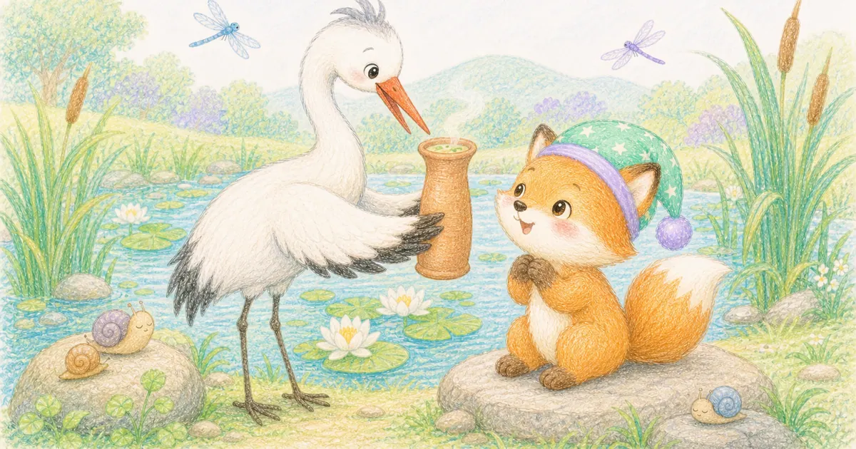 狐狸與鶴插畫：第 5 段