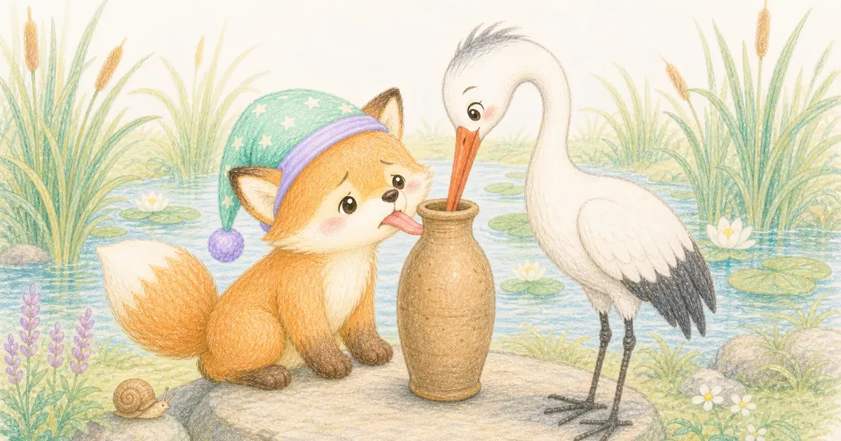 狐狸與鶴插畫：第 6 段