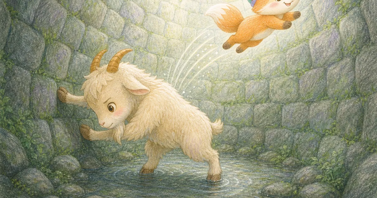 狐狸與山羊插畫：第 6 段