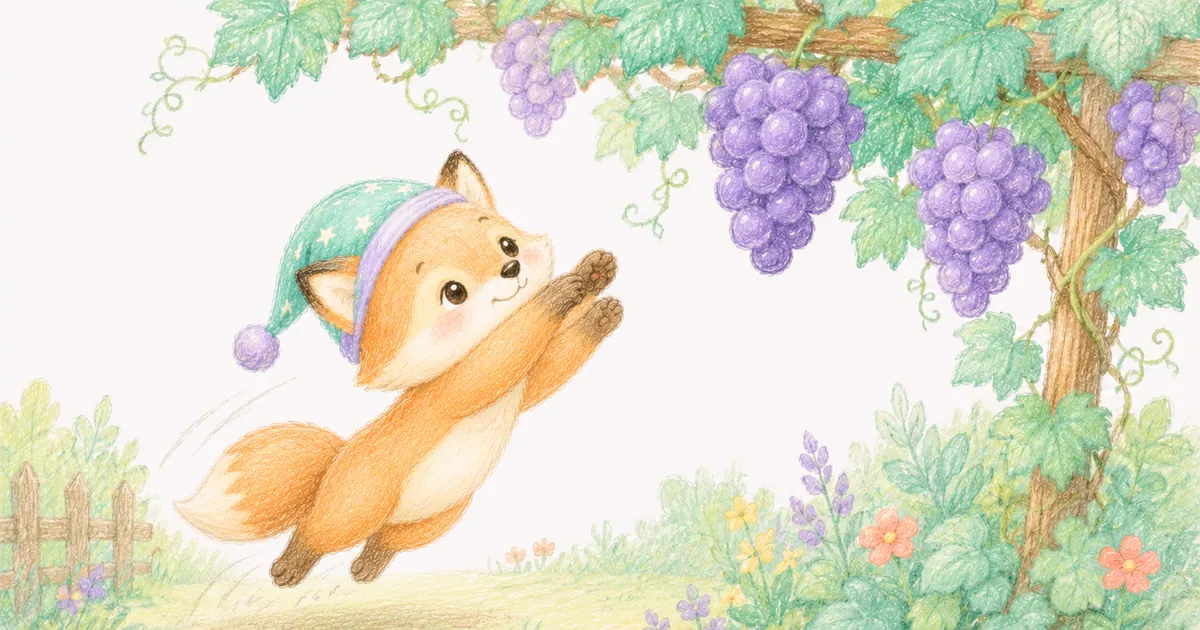 狐狸與葡萄插畫：第 2 段