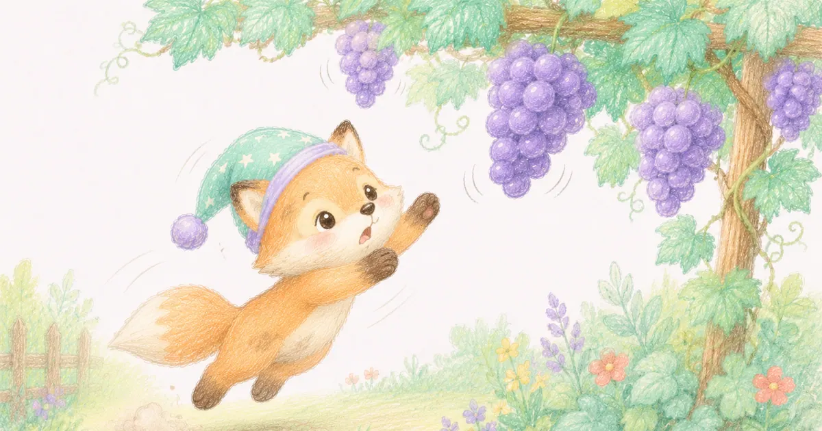 狐狸與葡萄插畫：第 3 段