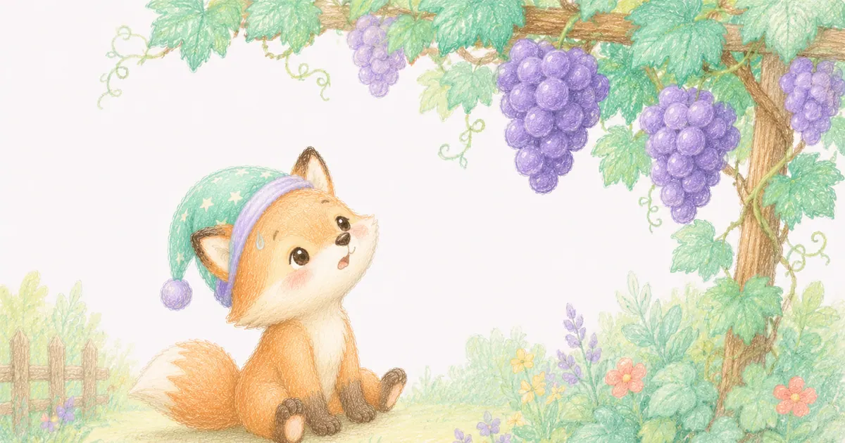 狐狸與葡萄插畫：第 4 段