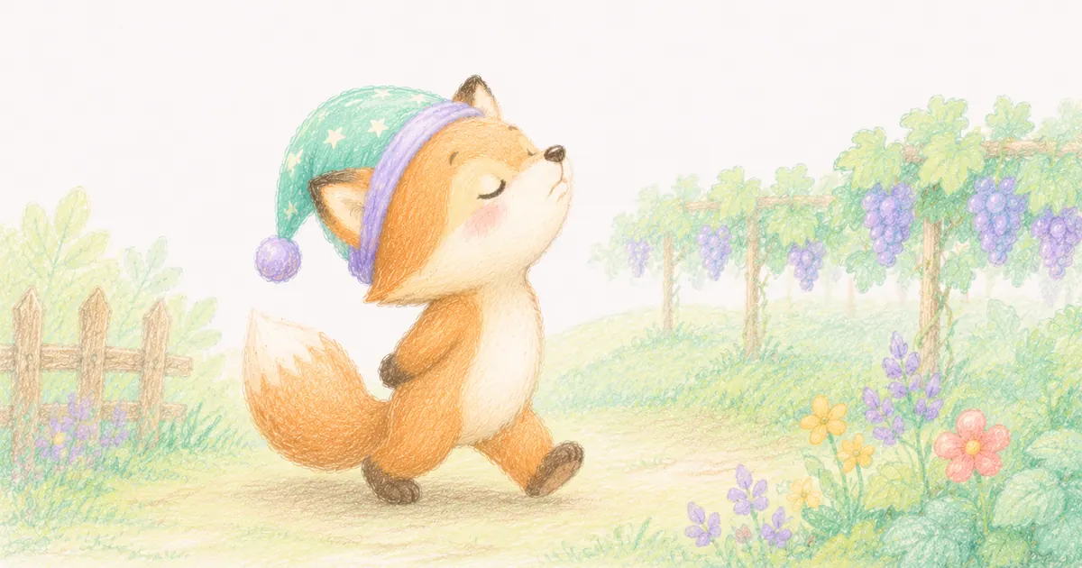 狐狸與葡萄插畫：第 5 段