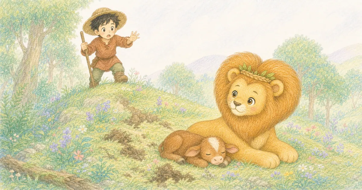 牧人與走失的小牛插畫：第 4 段