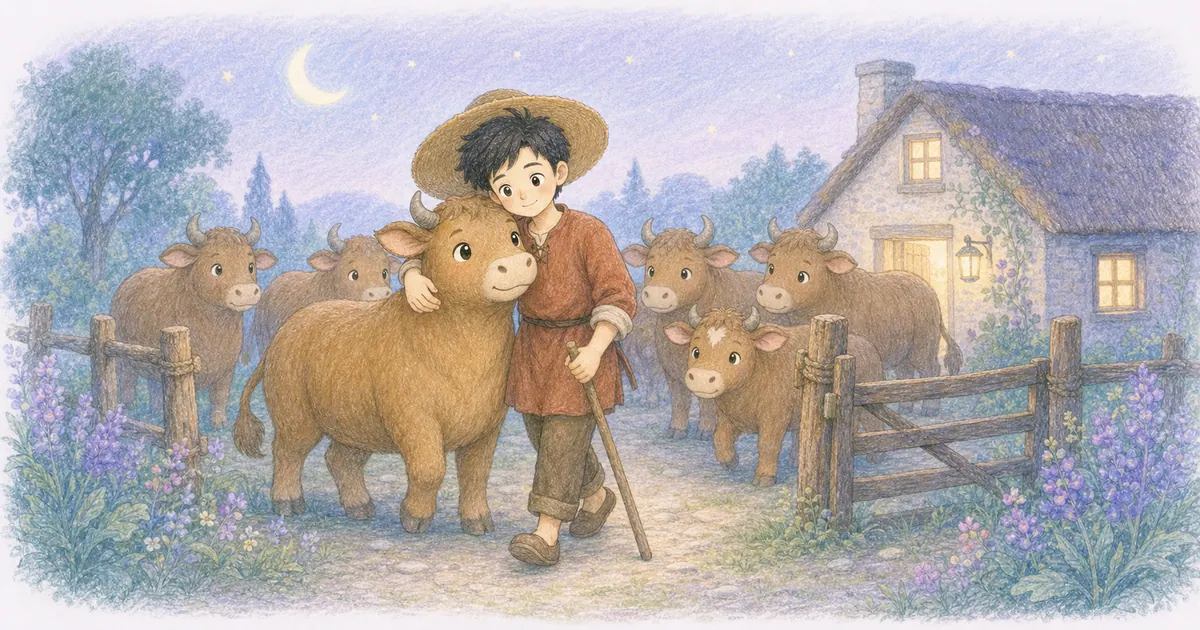 牧人與走失的小牛插畫：第 7 段