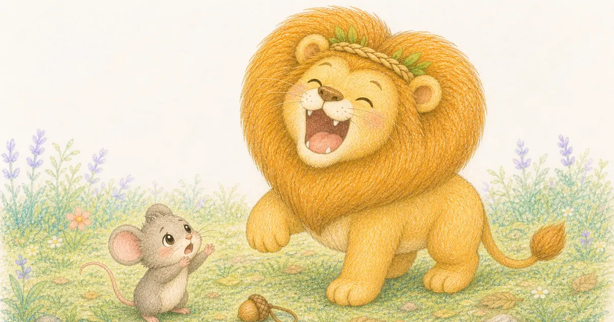 獅子與老鼠插畫：第 3 段