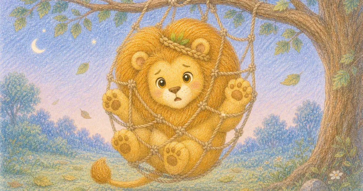 獅子與老鼠插畫：第 4 段