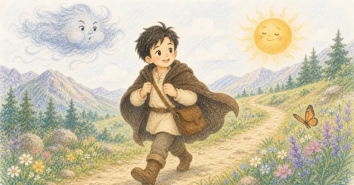 北風與太陽插畫:第 2 段