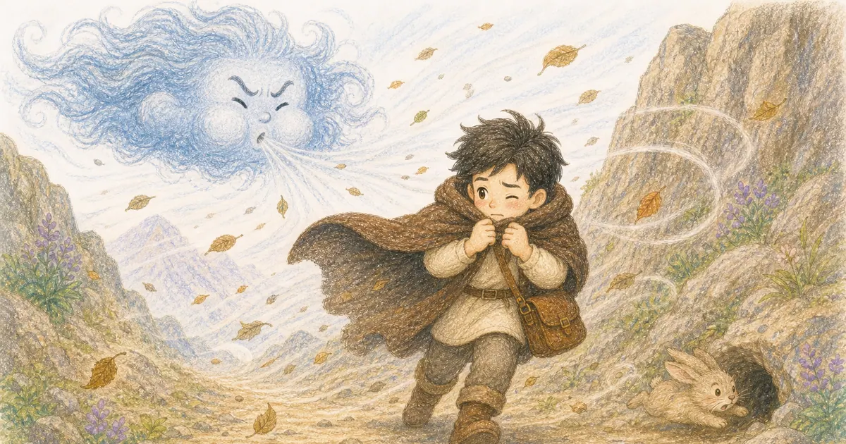 北風與太陽插畫:第 4 段