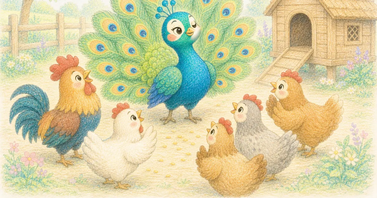 孔雀與鶴插畫：第 4 段