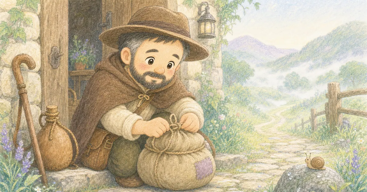 旅人與他的狗插畫:第 1 段