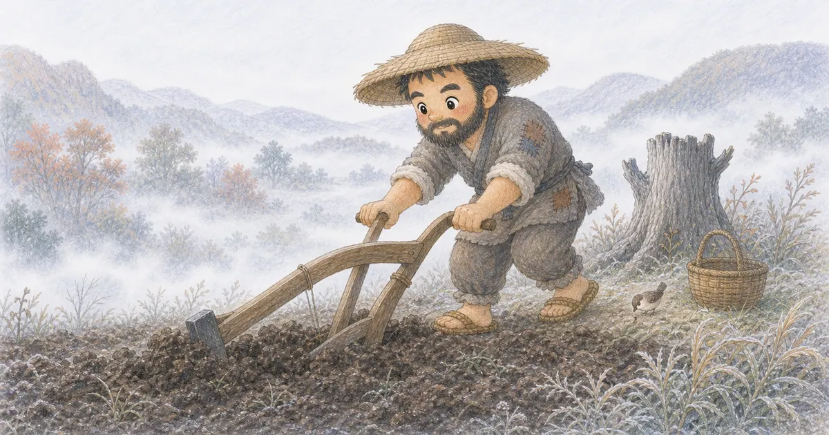 守株待兔插畫:第 1 段