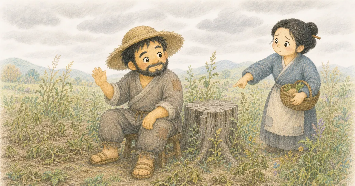 守株待兔插畫:第 4 段